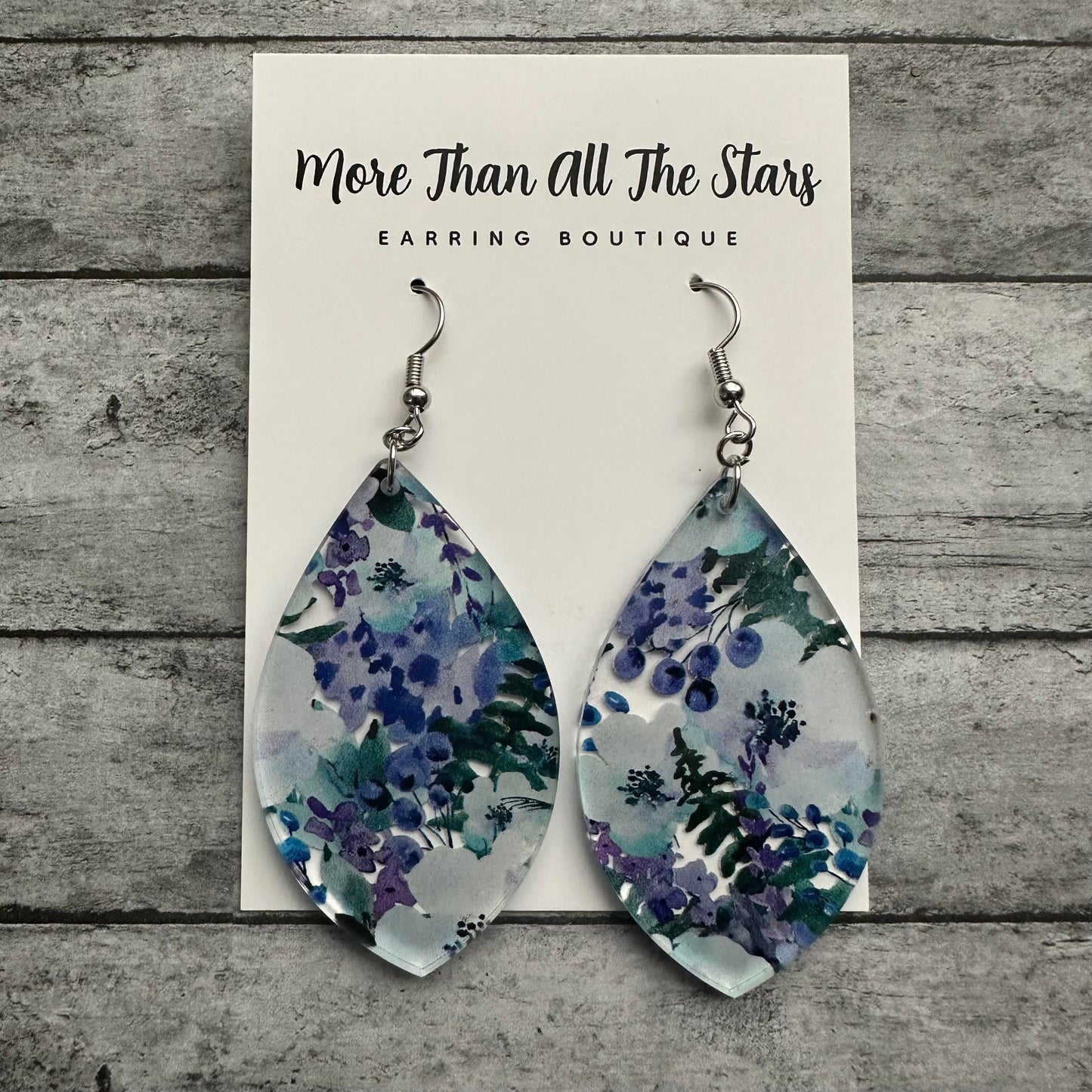 Blueberry Floral Petal Earrings
