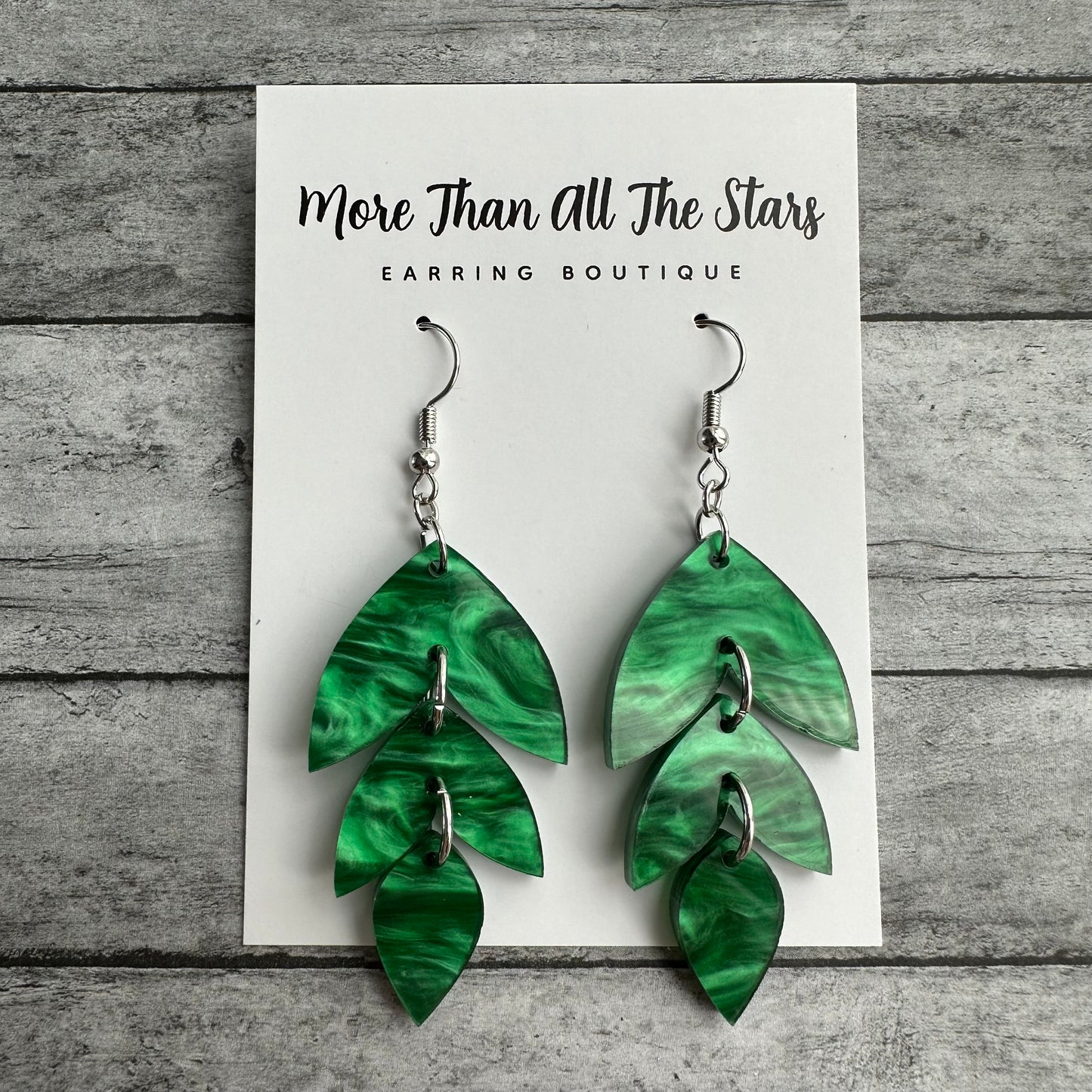 Emerald Waterfall Petal Earrings