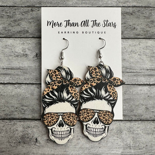 Leopard Skull Earrings