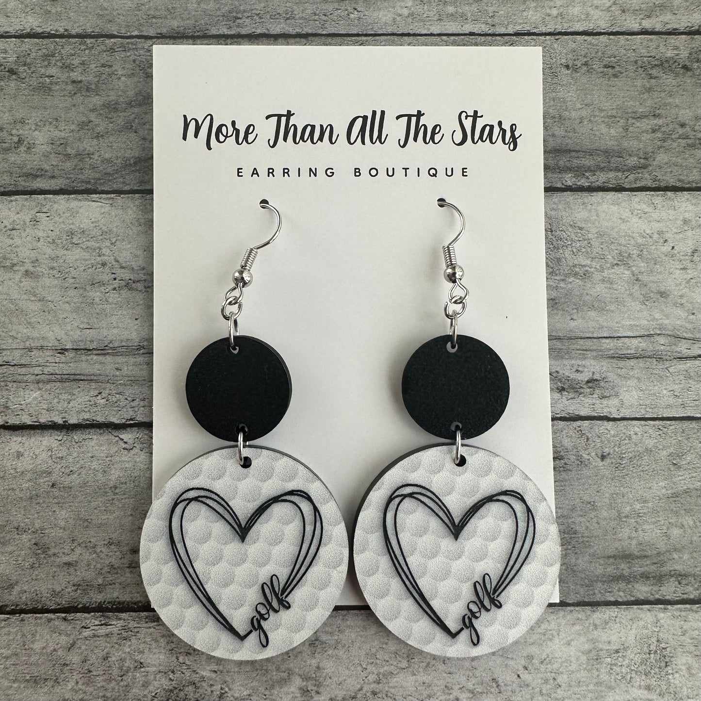 Golf Heart Earrings