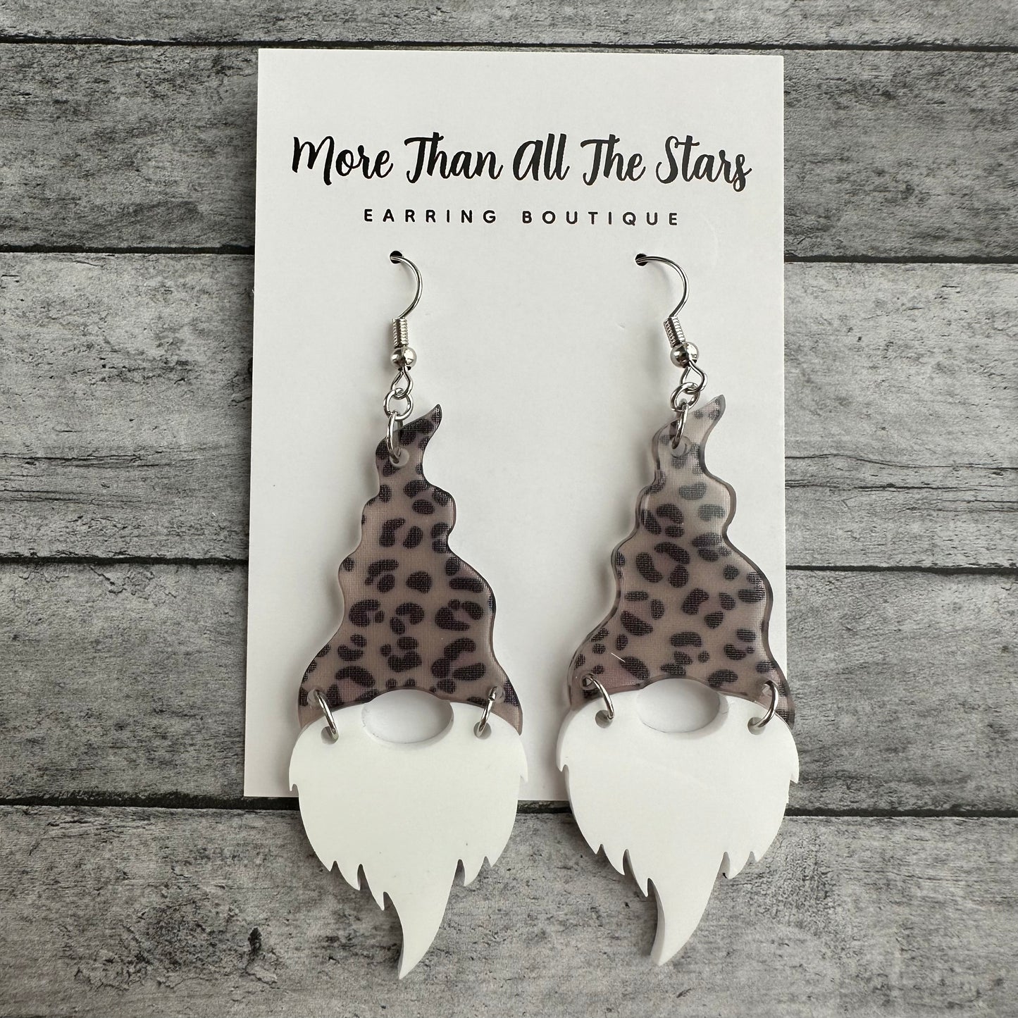 Leopard Gnome Earrings