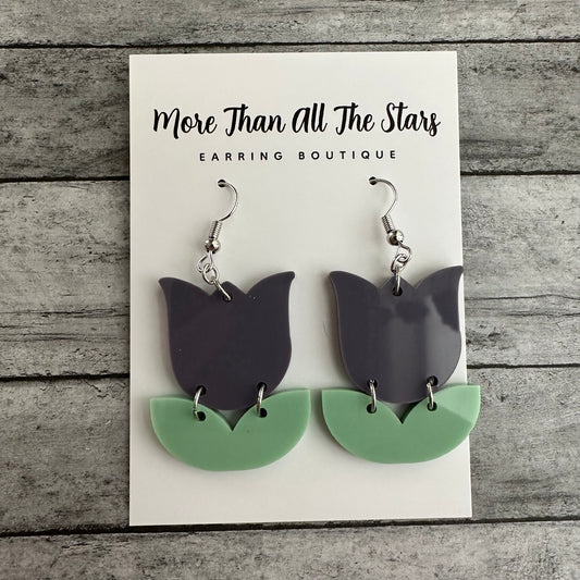 Purple Tulip Earrings