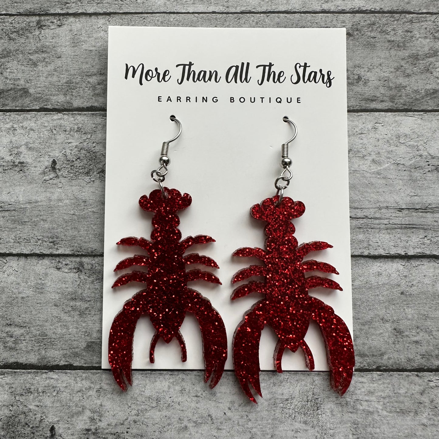 Glitter Crawfish Earrings