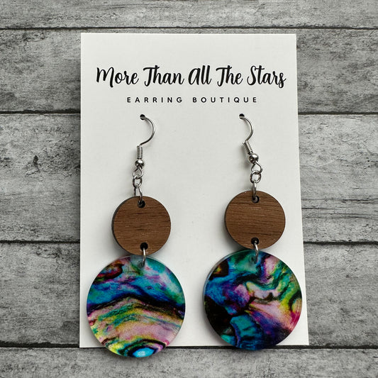 Abalone Circle Earrings