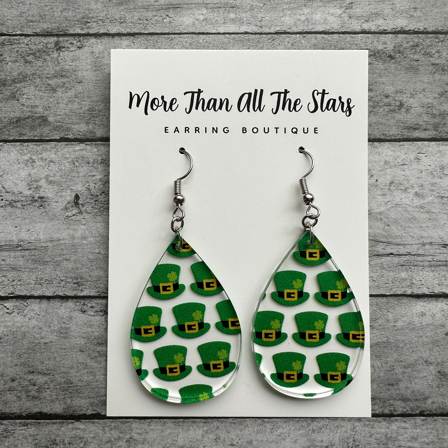 St. Patrick's Day Leprechaun Hat Earrings