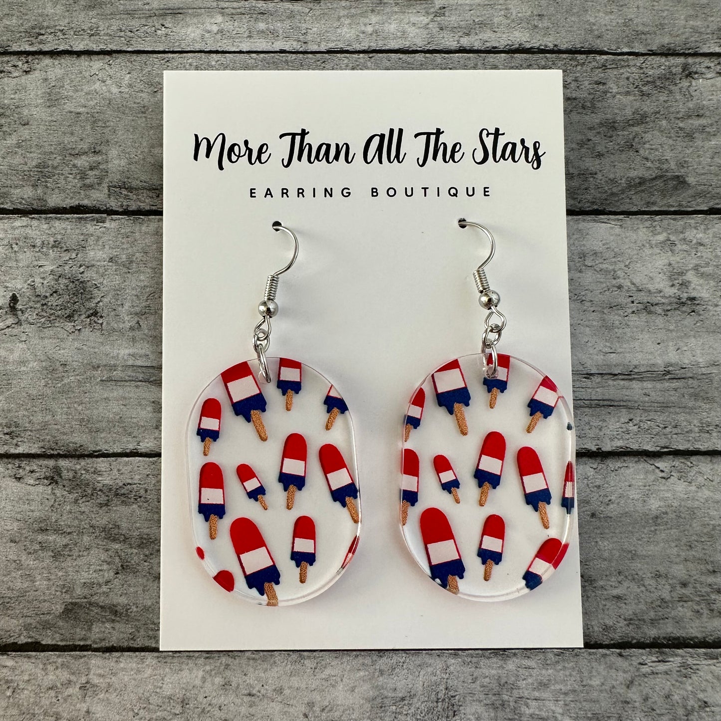 Americana Popsicle Oval Earrings