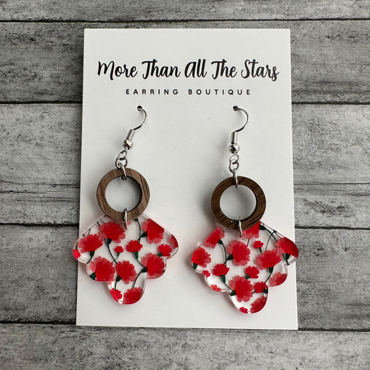 Pink Carnation Earrings