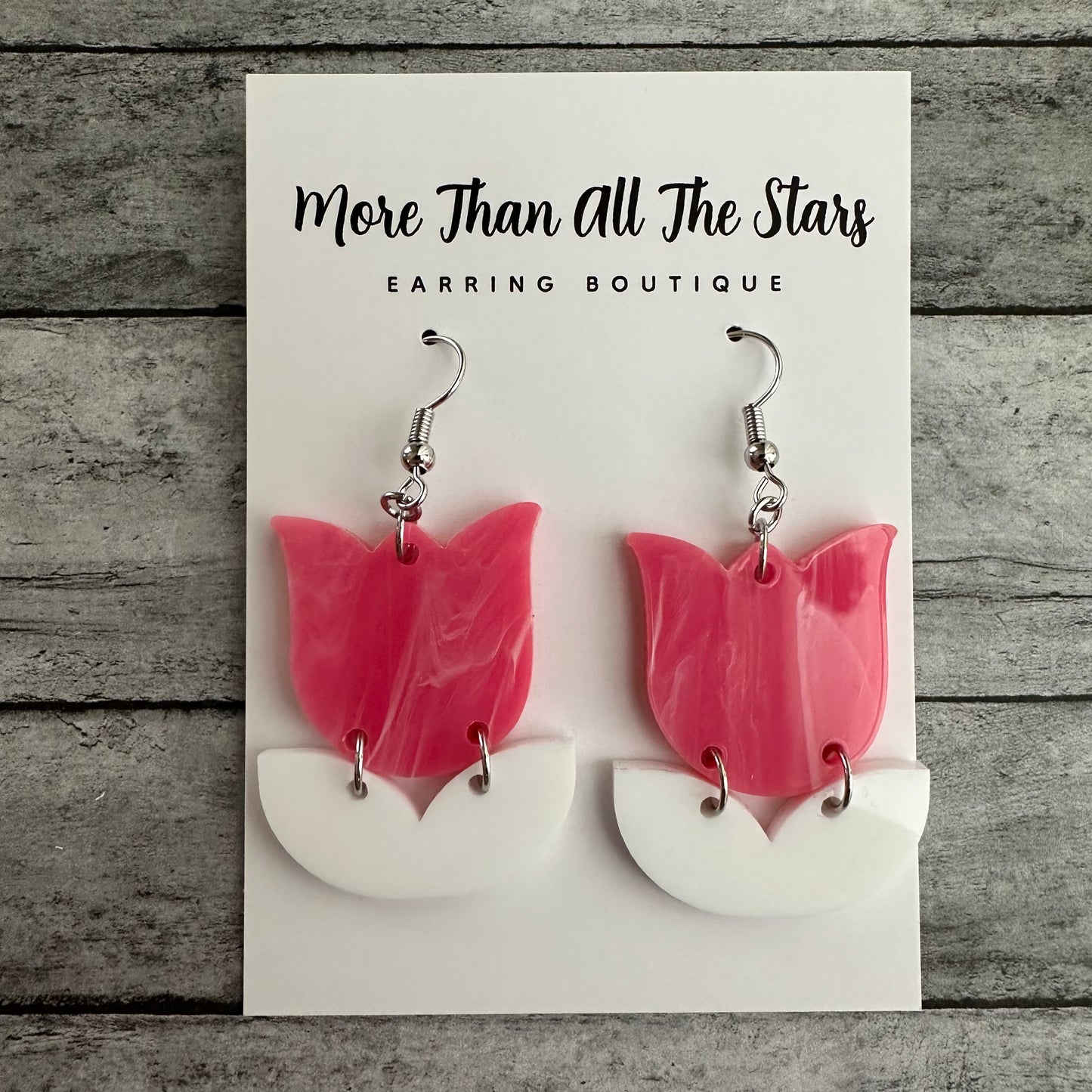Pink Tulip Earrings