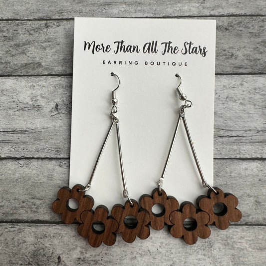 Walnut Daisy Earrings