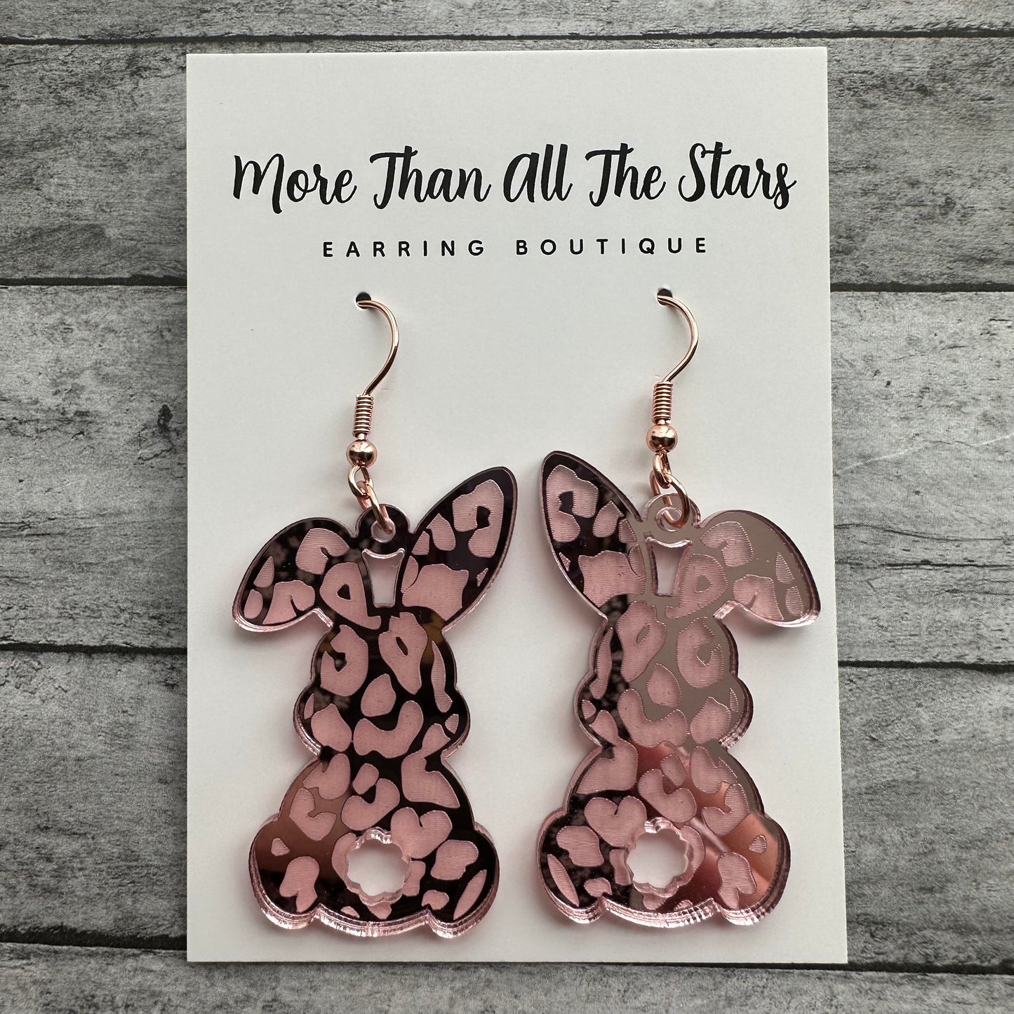 Easter Rose Gold Leopard Bunny