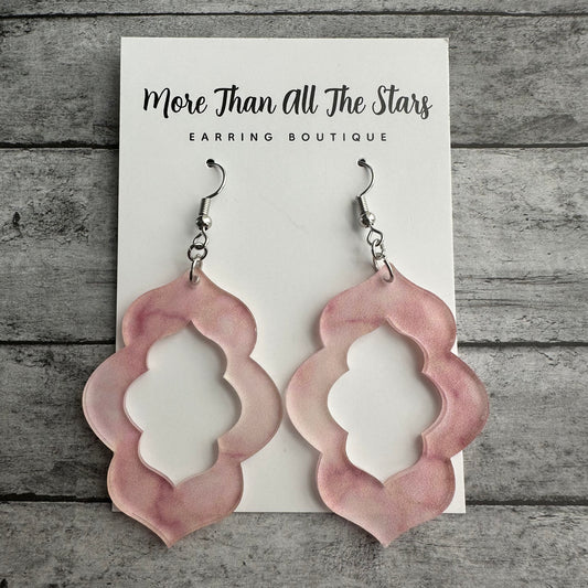 Pink Marble Earrings