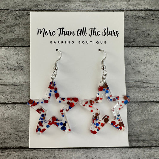 Americana Confetti Star Earrings