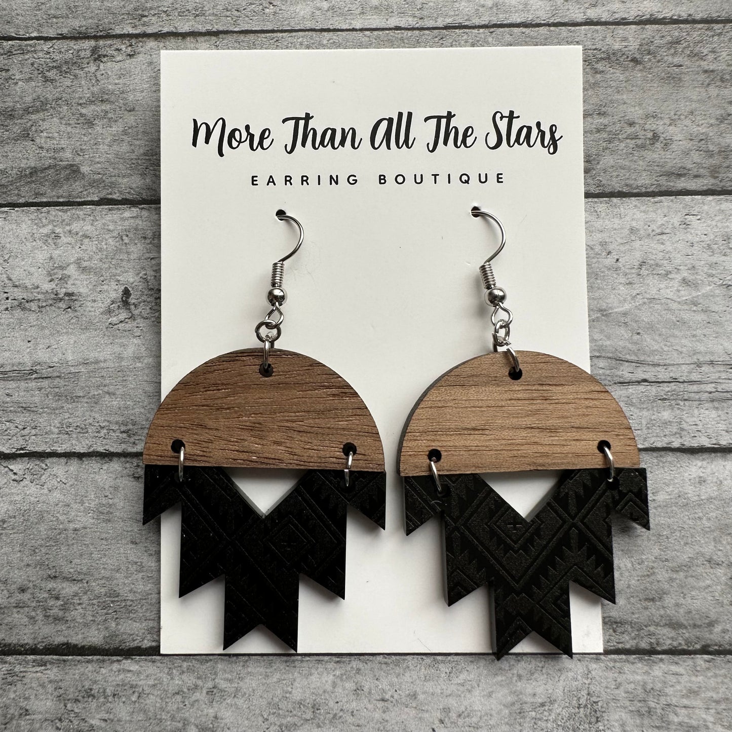 Black Aztec Earrings