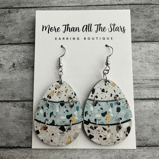 Easter Terrazzo 3 Layer Egg Earrings