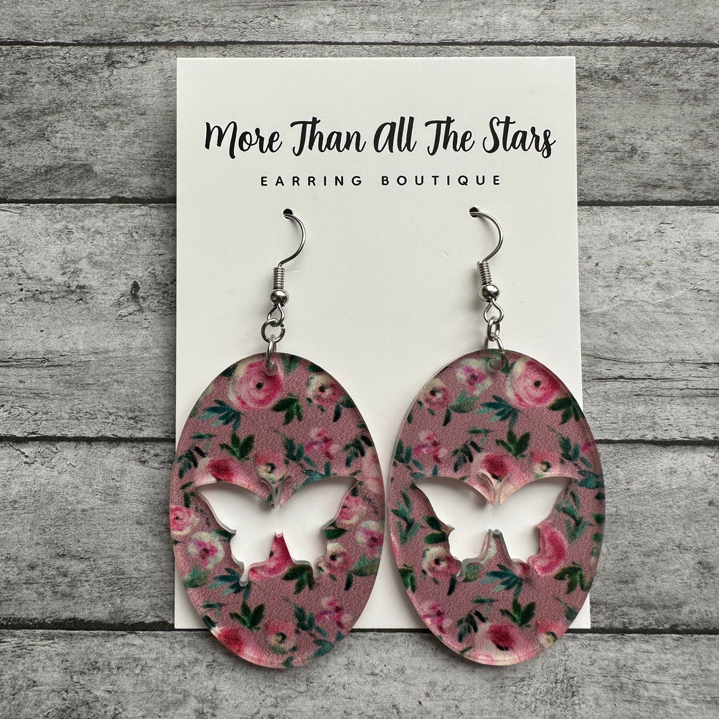 Floral Cutout Butterfly Earrings