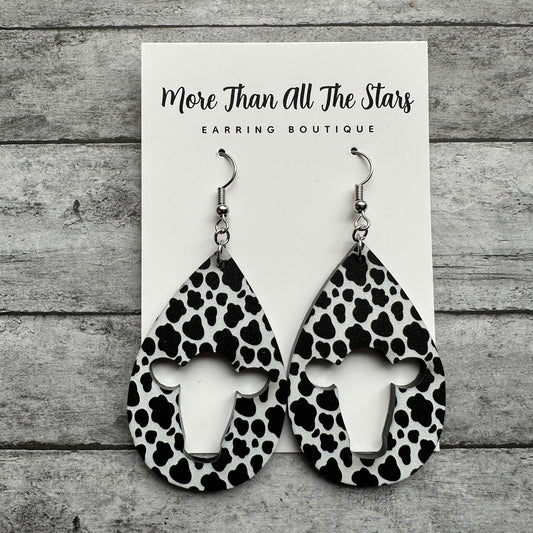 Cut Out Cow Earrings