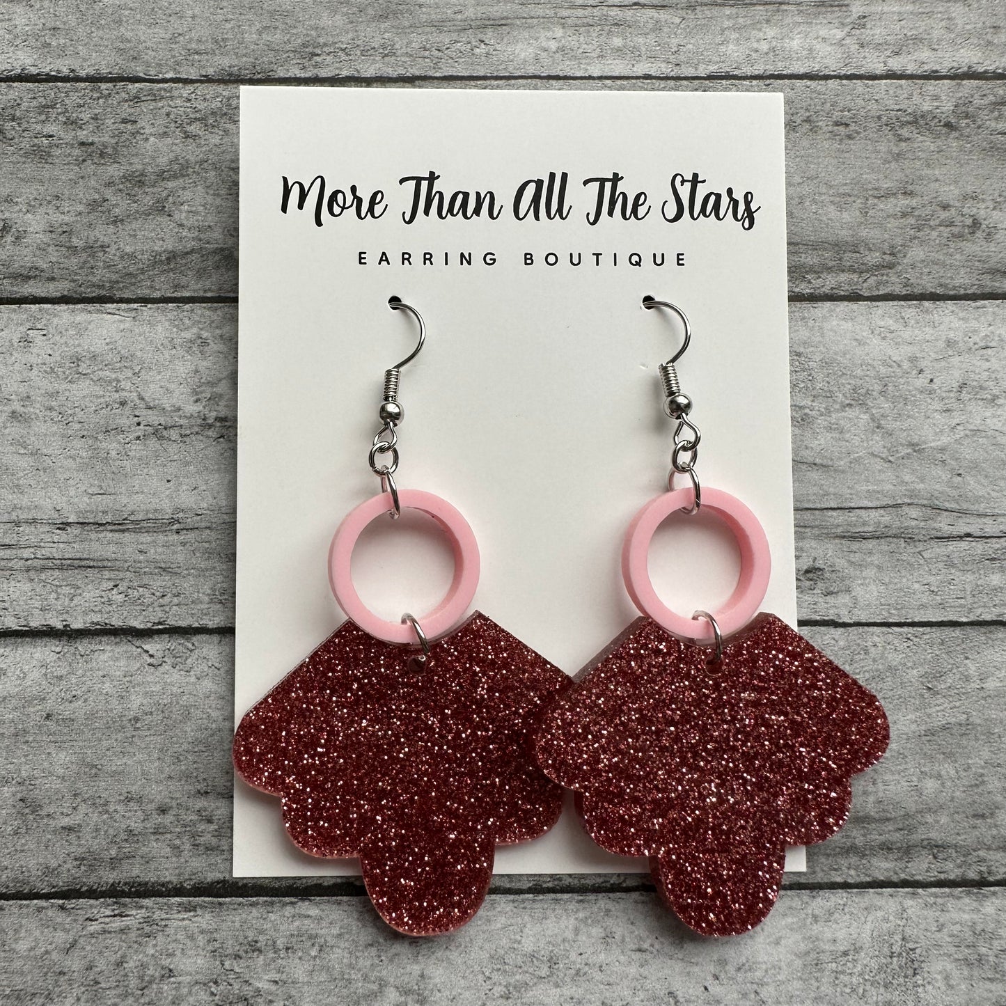 Rose Gold Glitter Earrings