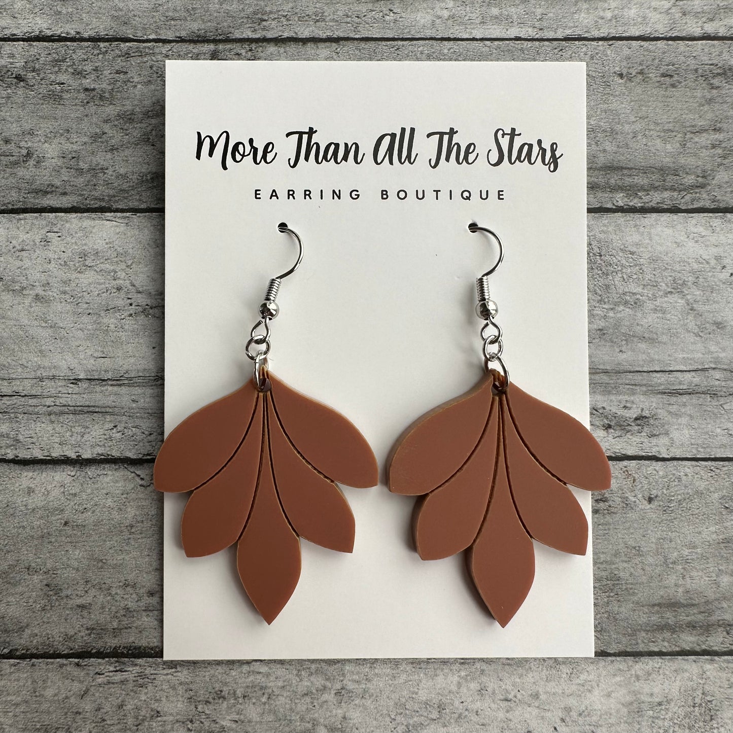 Rust Chunky Leaf Earrings