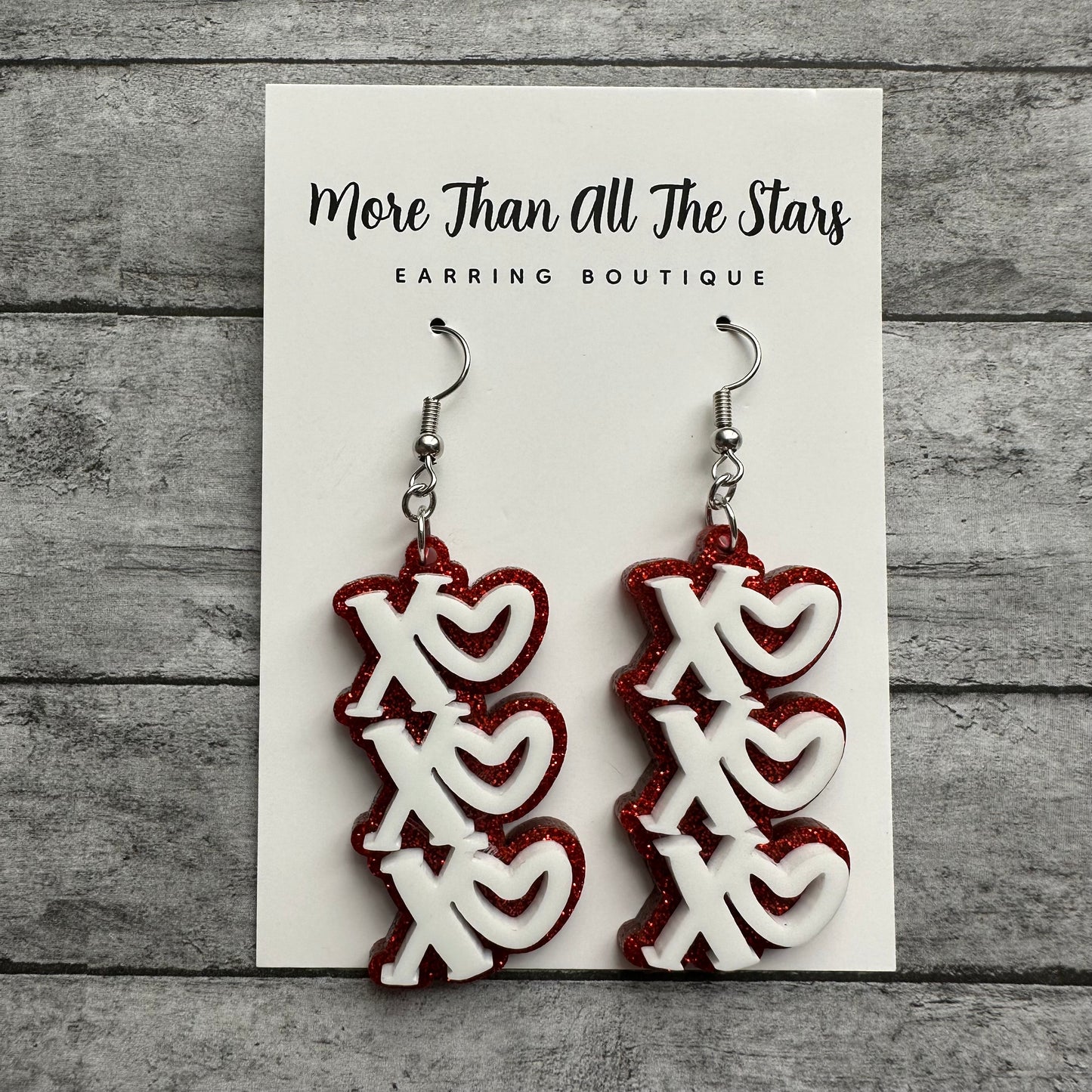 Valentine's Day Red XOXOXO Earrings