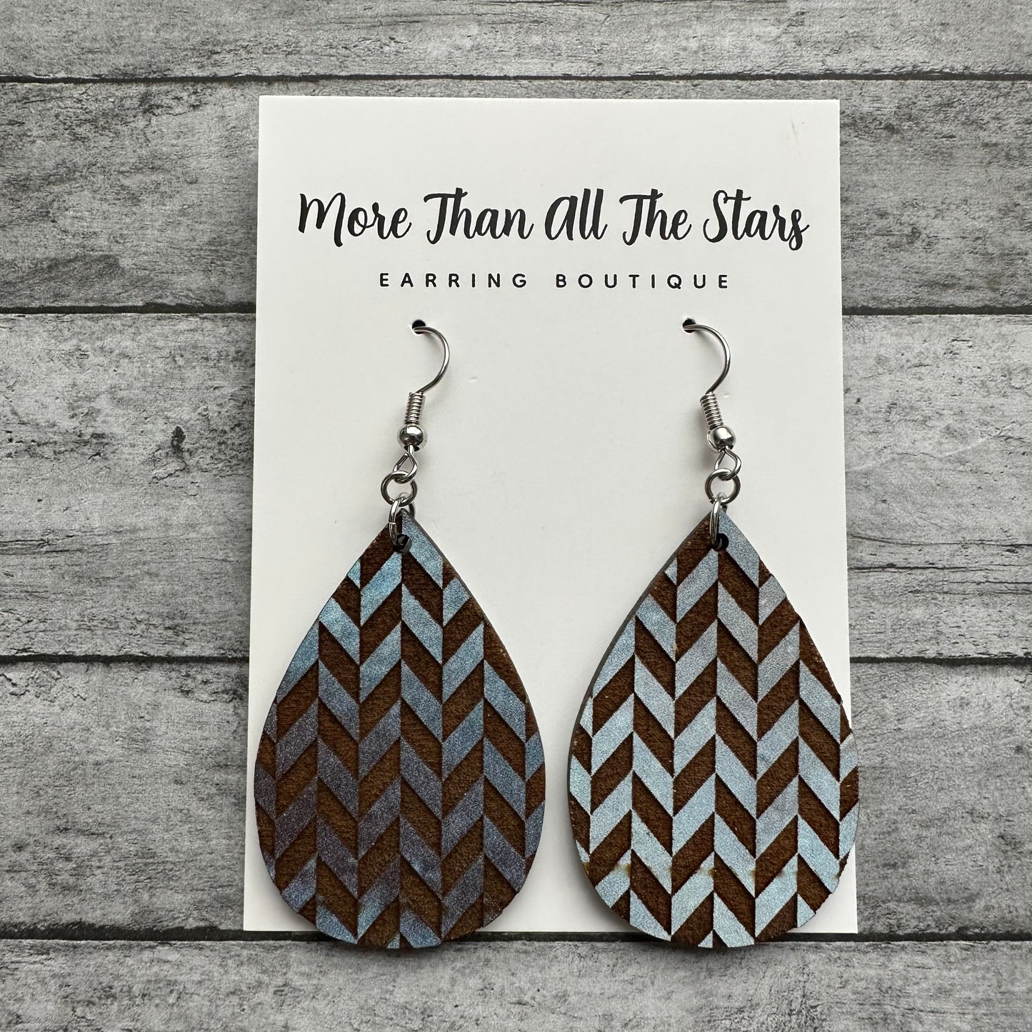 Wood Chevron Earrings