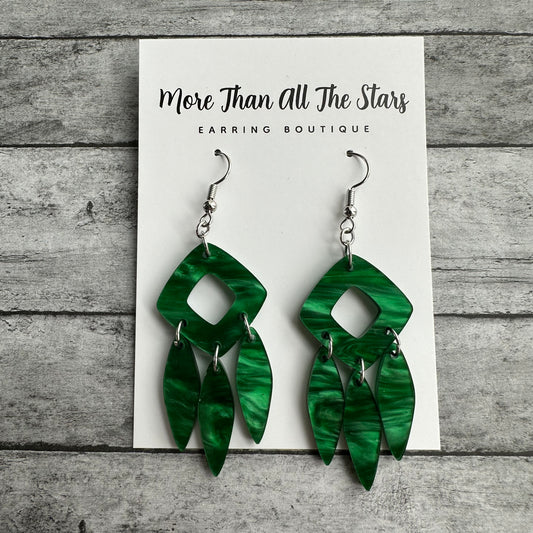 Emerald Dream Catcher Earrings