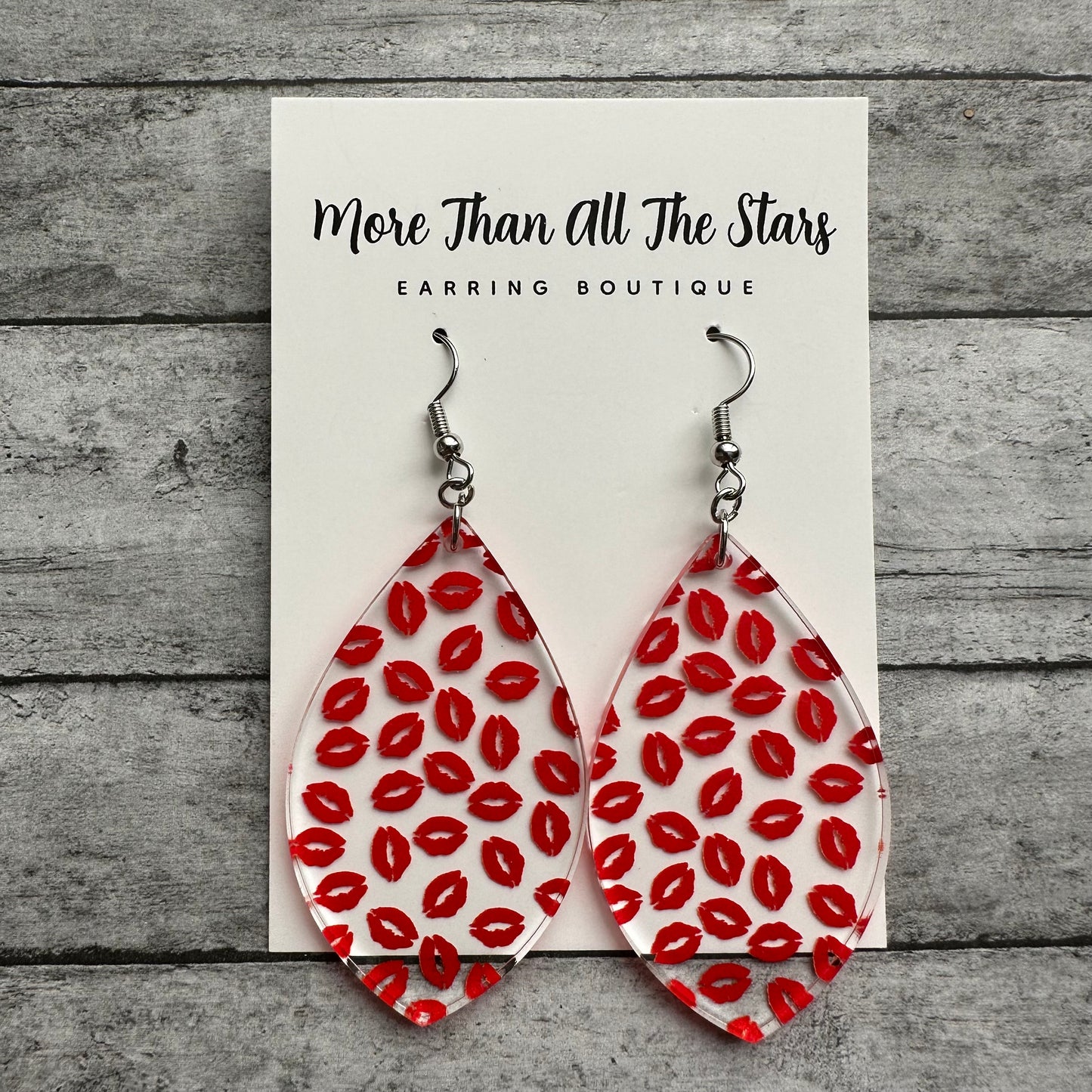 Valentine's Day Red Lips Earrings