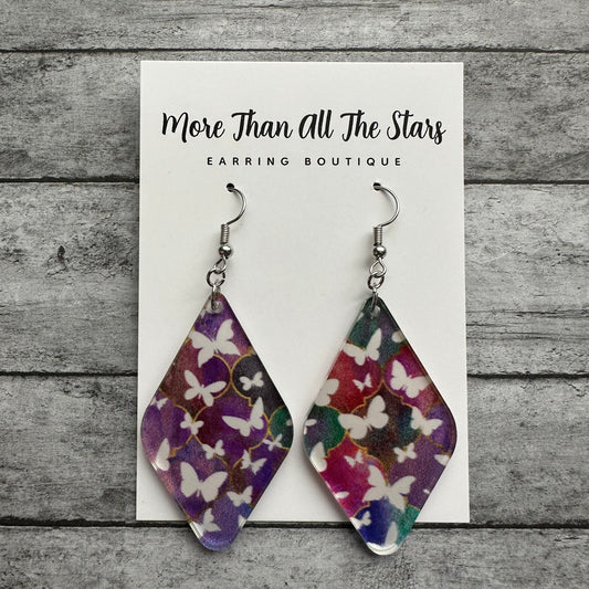 Purple Butterfly Earrings