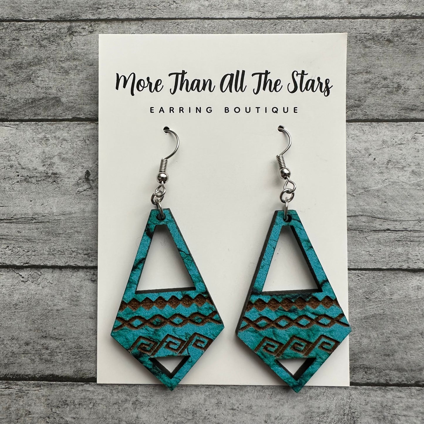 Teal Aztec Earrings