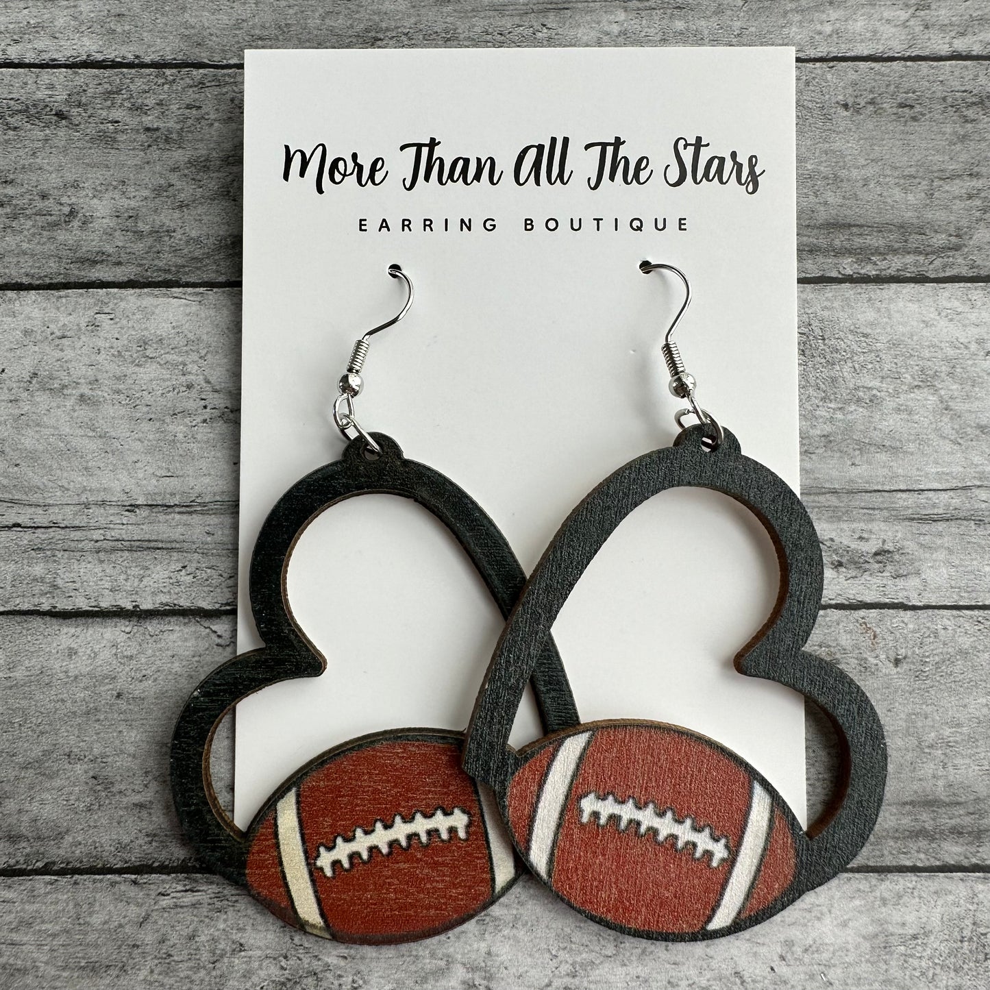 Football Heart Earrings