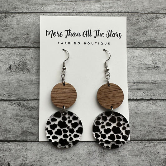 Cow Print Circles Earrings