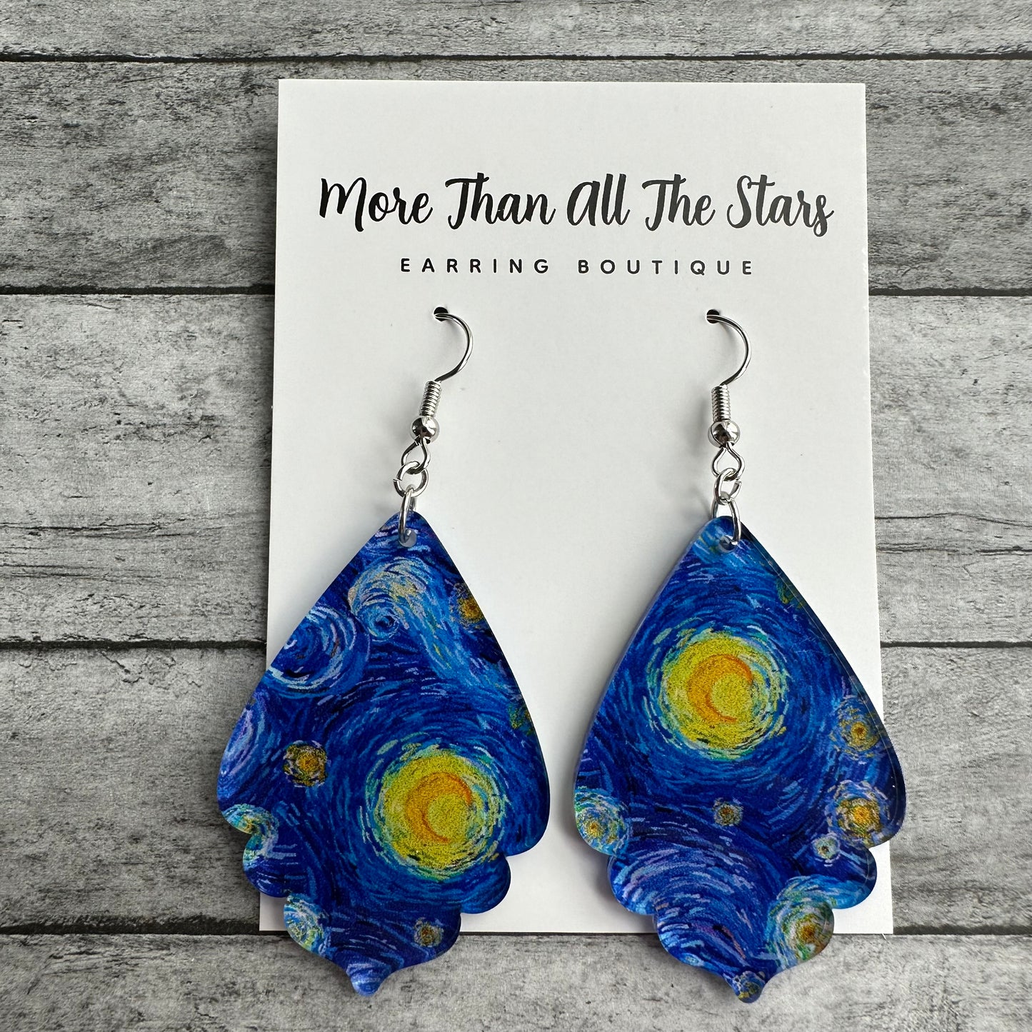 Starry Night Ruffle Teardrop Earrings