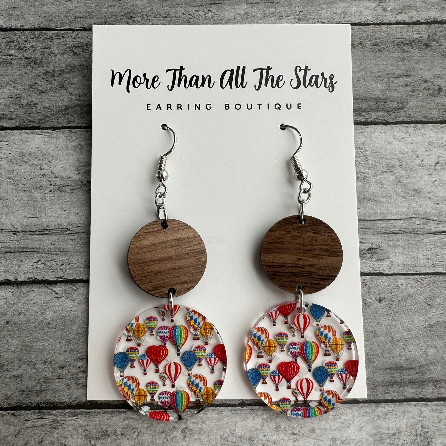 Hot Air Balloon Circle Earrings